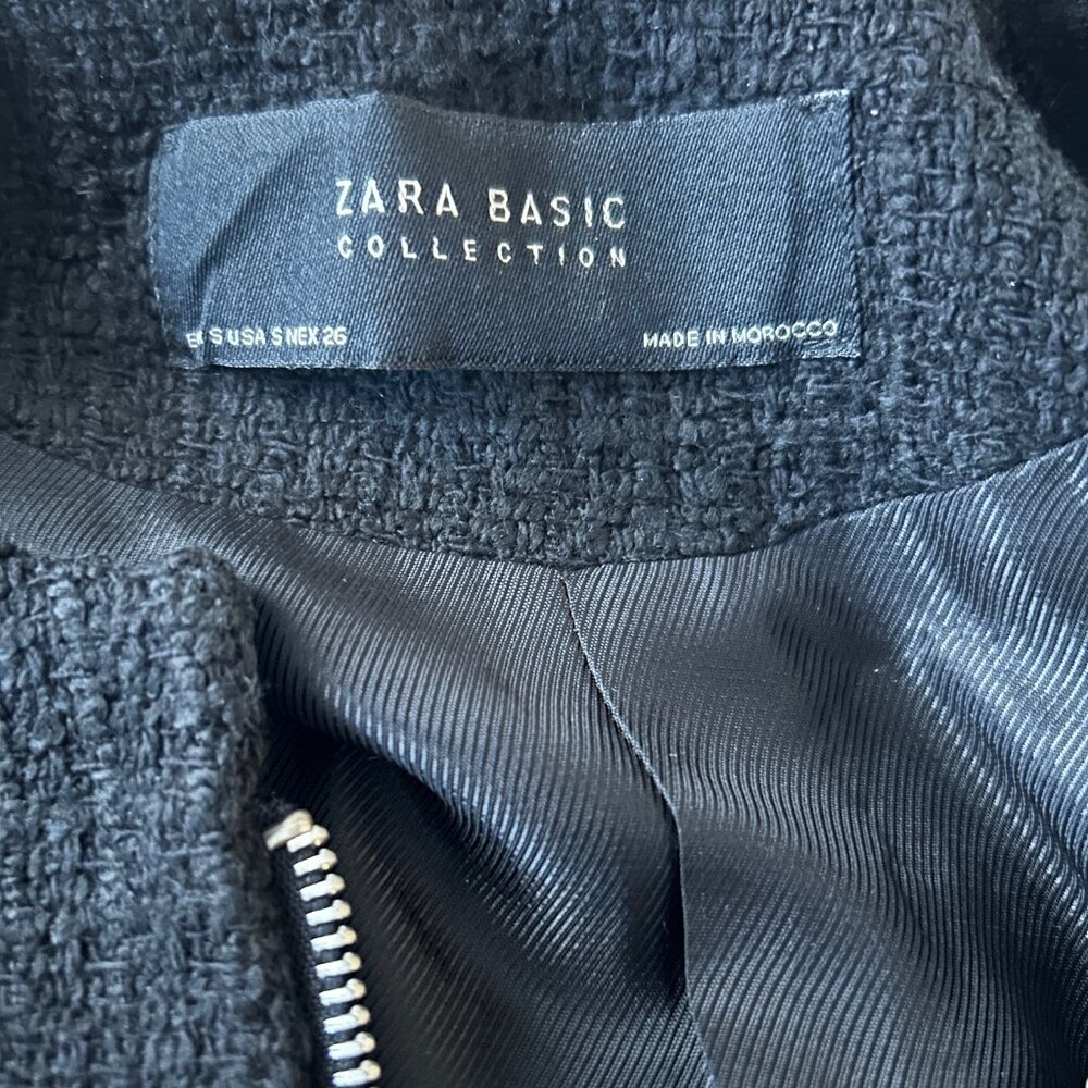 Zara Basic Tweed Jacket with pleather sleeves - XS - image 5